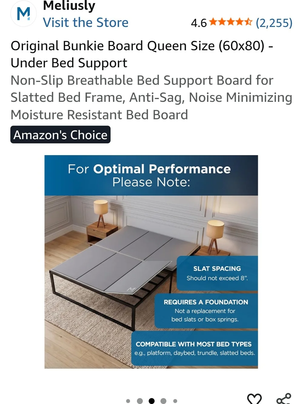 Queen Bunkie Board - Gray Under-Bed Support